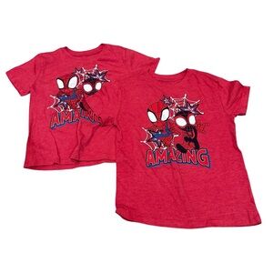 Marvel Spider Man Solid Short Sleeve Toddler T Shirt Bundle of 2 Size 4T
